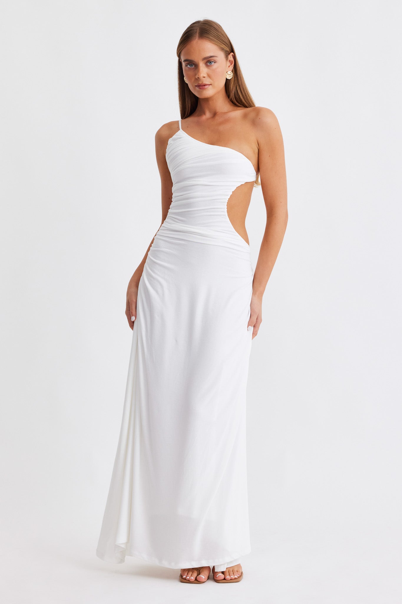 sndys one shoulder dress - WHITE - XL