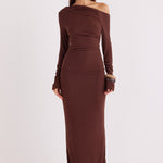 REYNA MAXI DRESS CHOCOLATE 1