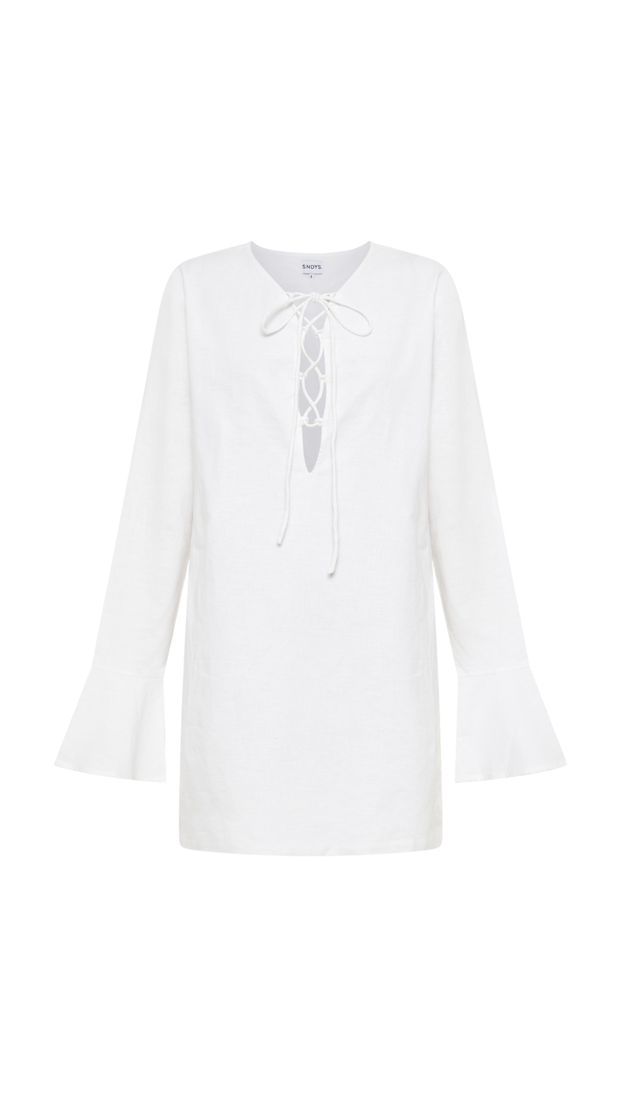 ELAINE LACE UP MINI DRESS - WHITE
