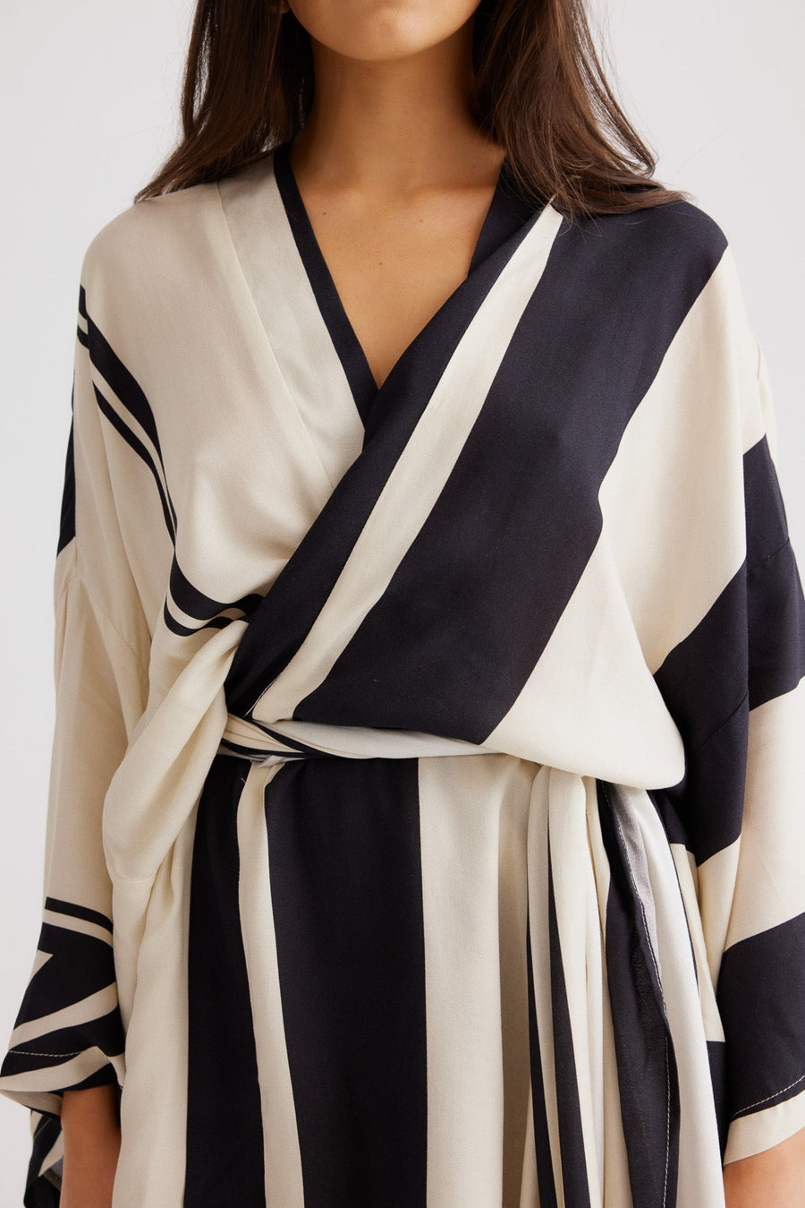 ALBA WRAP DRESS  - BLACK PRINT
