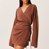 BREE WRAP MINI DRESS