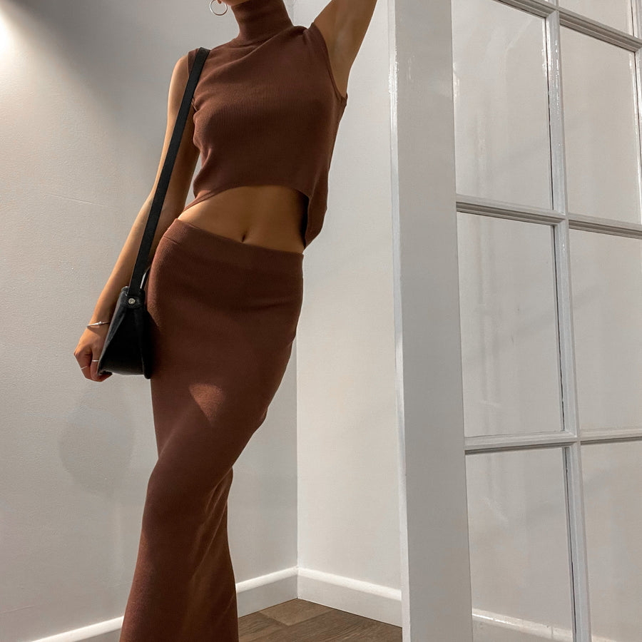 FAWN SKIRT - CHOCOLATE