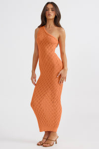 Orange dress one shoulder sale